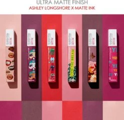 Maybelline Superstay Langhoudende Lippenstift - Matte Ink X Ashley Longshore - 40 Believer - Paars - Limited Edition -Maquillage Cosmetics 1200x1163 5