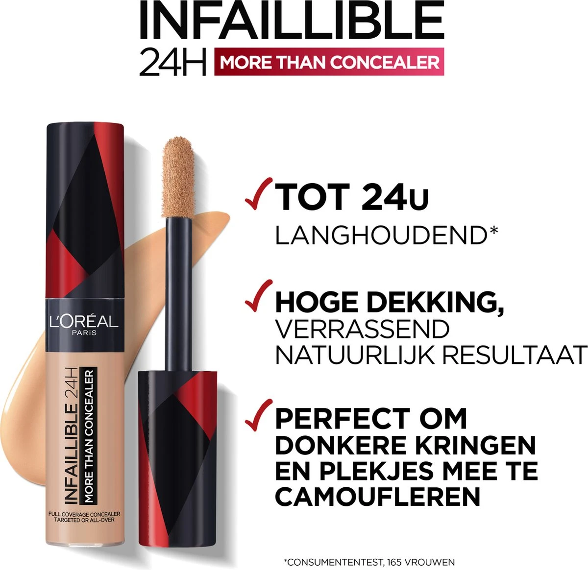 L'Oréal Paris - Infaillible More Than Concealer - 328 Linen - Langhoudende Concealer Met Een Hoge Dekking - 11ml 7 L'Oréal Paris - Infaillible More Than Concealer - 328 Linen - Langhoudende Concealer Met Een Hoge Dekking - 11ml – Image 5