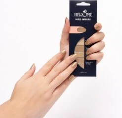 Herome Nail Wraps Starterkit Golden Glitter - 2x10 Nagelstickers - Inclusief Top Coat 4ml - In Organza Verpakt -Maquillage Cosmetics 1200x1164 91