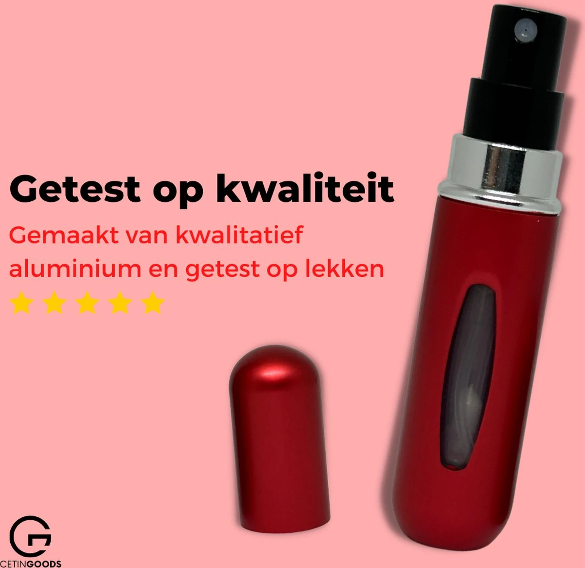Cetins - Parfum Verstuiver Navulbaar - Mini Parfum Flesje - Reisflesje – Matt Rood 5 Cetins - Parfum Verstuiver Navulbaar - Mini Parfum Flesje - Reisflesje – Matt Rood – Image 3