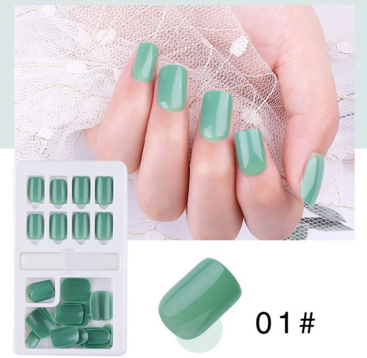GUAPÀ® Plaknagels Met Plakstrips | Nepnagels | Press On Nails | Zelfklevende | 24 Stuks | Groen 3 GUAPÀ® Plaknagels Met Plakstrips | Nepnagels | Press On Nails | Zelfklevende | 24 Stuks | Groen