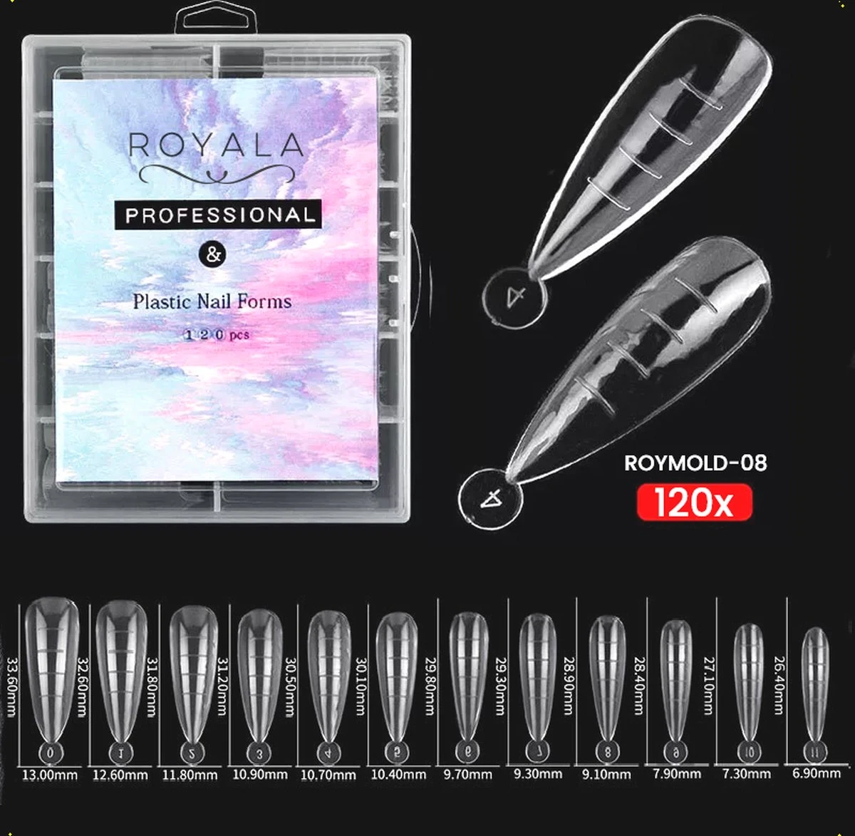 Royala Mold08 Dual System Forms - Mold - 120 Stuks - 12 Maten In Handige Tipbox - Polygel Tips - Voor Polygel En Acrylgel - Mix System Forms - Tips Voor Polygel - Royala Dual Mold Tips Line 3 Royala Mold08 Dual System Forms - Mold - 120 Stuks - 12 Maten In Handige Tipbox - Polygel Tips - Voor Polygel En Acrylgel - Mix System Forms - Tips Voor Polygel - Royala Dual Mold Tips Line