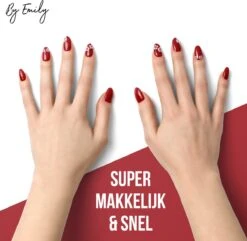 By Emily - Nagel Wrap - Flowery & Red | 14 Stickers Per Vel | Nail Wrap | Nail Art | Trendy | Design | Nagellakvrij | Eenvoudig | Nagel Art | Nagel Wrap | Nagel Stickers | Folie | Zelfklevend | Sjablonen -Maquillage Cosmetics 1200x1173 48