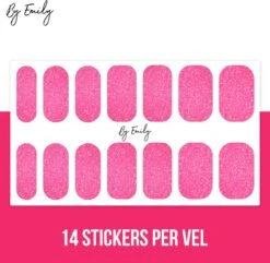 By Emily - Nagel Wrap - Sparkly Violet Red | 14 Stickers | Nail Wrap | Nail Art | Trendy | Design | Nagellakvrij | Eenvoudig | Nagel Wrap | Nagel Stickers | Folie | Zelfklevend | Sjablonen -Maquillage Cosmetics 1200x1173 57