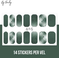 By Emily - Nagel Wrap - Greeny Gray | 14 Stickers Per Vel | Nail Wrap | Nail Art | Trendy | Design | Nagellakvrij | Eenvoudig | Nagel Art | Nagel Wrap | Nagel Stickers | Folie | Zelfklevend | Sjablonen -Maquillage Cosmetics 1200x1173 73