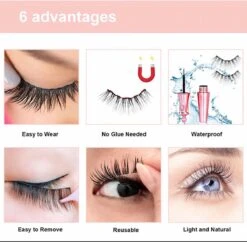 Nepwimers Zonder Lijm | Magnetische Wimpers | Eyeliners | Diamond Wimpers | Pincet | Wimperset | Model Diamond | Fake Lashes | M5 Lashes Diamond Set | Herbruikbare Wimpers | 3D Wimpers | Kit | Waterbestendig | Natuurlijke Wimpers | Waterproof -Maquillage Cosmetics 1200x1175 12