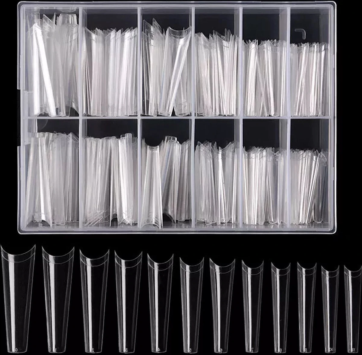 Royala Gel Flex 240x Nageltips In Tipbox - Transparant Long Coffin Half Cover C Curve - Kunstnagel Set - Nail Tips -French Nail Art Acryl Nagels & Gelnagels - Premium Quality Line 5 Royala Gel Flex 240x Nageltips In Tipbox - Transparant Long Coffin Half Cover C Curve - Kunstnagel Set - Nail Tips -French Nail Art Acryl Nagels & Gelnagels - Premium Quality Line – Image 3