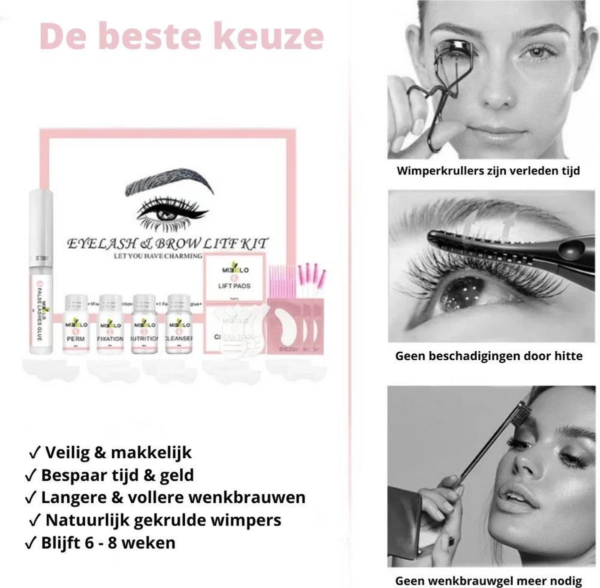 Merkloos Wimper & Wenkbrauw Lifting Set - Wimperlift - Wenkbrauwlift - Lashlift - Browlift - Proffesional Wimperlifting - Lash Lift - Wimperkit - Wenkbrauwkit - Permanent Gekrulde Wimpers - Lashes And Brows - Lash & Brow Kit 6 Merkloos Wimper & Wenkbrauw Lifting Set - Wimperlift - Wenkbrauwlift - Lashlift - Browlift - Proffesional Wimperlifting - Lash Lift - Wimperkit - Wenkbrauwkit - Permanent Gekrulde Wimpers - Lashes And Brows - Lash & Brow Kit – Image 4