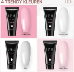 Lovae Cosmetics Polygel - Polygel Kit - Nagels Starterspakket - Nageltips - Builder Gel - Set Van 4 Kleuren - 4 X 30 Gr -Maquillage Cosmetics 1200x1177 31