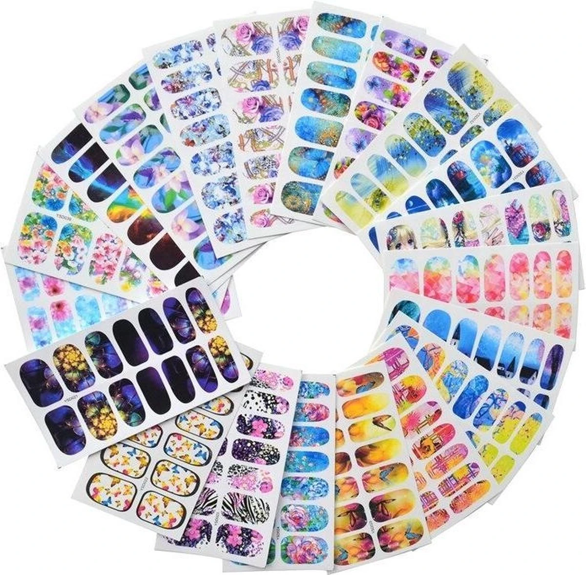 Nagelstickers - Nail Art - Gemengde Ontwerpen - 20 Stuks - Kleuren 3 Nagelstickers - Nail Art - Gemengde Ontwerpen - 20 Stuks - Kleuren