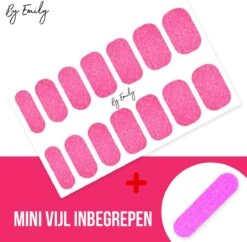 By Emily - Nagel Wrap - Sparkly Violet Red | 14 Stickers | Nail Wrap | Nail Art | Trendy | Design | Nagellakvrij | Eenvoudig | Nagel Wrap | Nagel Stickers | Folie | Zelfklevend | Sjablonen -Maquillage Cosmetics 1200x1177 37