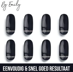 By Emily - Nagel Wrap - Classy Black | 16 Stickers | Nail Wrap | Nail Art | Trendy | Design | Nagellakvrij | Eenvoudig | Nagel Wrap | Nagel Stickers | Folie | Zelfklevend | Sjablonen -Maquillage Cosmetics 1200x1180 36