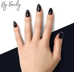 By Emily - Nagel Wrap - Classy Black | 16 Stickers | Nail Wrap | Nail Art | Trendy | Design | Nagellakvrij | Eenvoudig | Nagel Wrap | Nagel Stickers | Folie | Zelfklevend | Sjablonen -Maquillage Cosmetics 1200x1180 37