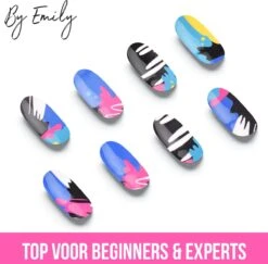 By Emily - Nagel Wrap - | The Artist | 16 Stickers | Nail Wrap | Nail Art | Trendy | Design | Nagellakvrij | Eenvoudig | Nagel Wrap | Nagel Stickers | Folie | Zelfklevend | Sjablonen -Maquillage Cosmetics 1200x1180 54