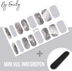 By Emily - Nagel Wrap - White Marble | 16 Stickers | Nail Wrap | Nail Art | Trendy | Design | Nagellakvrij | Eenvoudig | Nagel Wrap | Nagel Stickers | Folie | Zelfklevend | Sjablonen -Maquillage Cosmetics 1200x1180 63