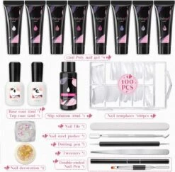 Merkloos Nagels Set - 8 Kleuren - Nagels Starter Set - Met Toplaag, Basislaag, Slipoplossing, Nagelverlengingsgel, Gel Builder - Voor DIY Voor Beginners - Beste Cadeau -Maquillage Cosmetics 1200x1182 21