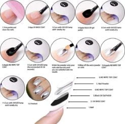 GUAPÀ® Holografische Glitter Poeder Set | 6 Nail Art Glitters | Nail Art & Nagel Decoratie | 6 Stuks Diverse Kleur Nagelpoeder -Maquillage Cosmetics 1200x1183 29