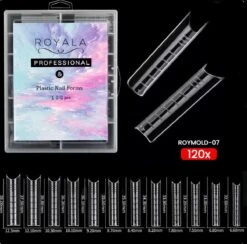 Royala Mold07 Dual System Forms - Mold - 120 Stuks - 12 Maten In Handige Tipbox - Polygel Tips - Voor Polygel En Acrylgel - Mix System Forms - Tips Voor Polygel - Royala Dual Mold Tips Line