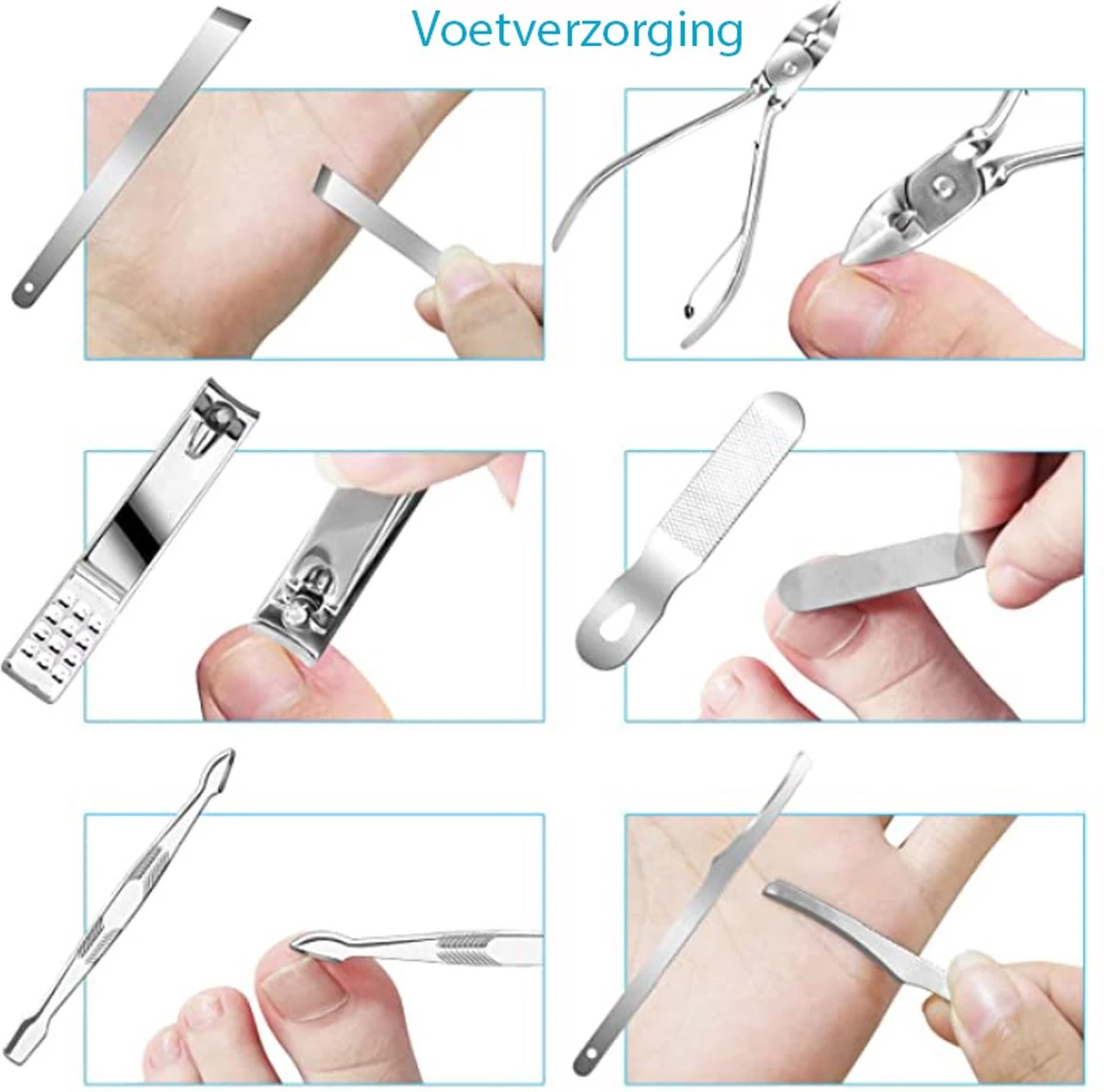 Nagelknipper Set – 18-Delige Pedicure En Manicure Sets Nagelaccessoires – Nagelset – Nagelverzorging Kit – Reisset Zwart 8 Nagelknipper Set – 18-Delige Pedicure En Manicure Sets Nagelaccessoires – Nagelset – Nagelverzorging Kit – Reisset Zwart – Image 6