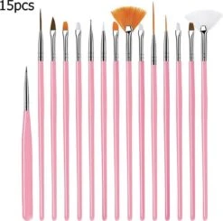 GUAPÀ - Penselen Set Roze Voor Nail Art / Acryl & Gel Nagels - Professional Nail Brushes - 15 Delig -Maquillage Cosmetics 1200x1191 29