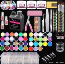 Royala Acrylnagels StarterSet - 500 Clear French Tips - Nagellijm - Nailart - 3 Colors Acryl Poeders - StarterSet - Nepnagels - Manicure Set Voor Nail Art Kit - Nagel Decoratie - Acryl Poeders - Acryl Vloeistof- Monomer -Maquillage Cosmetics 1200x1192 42