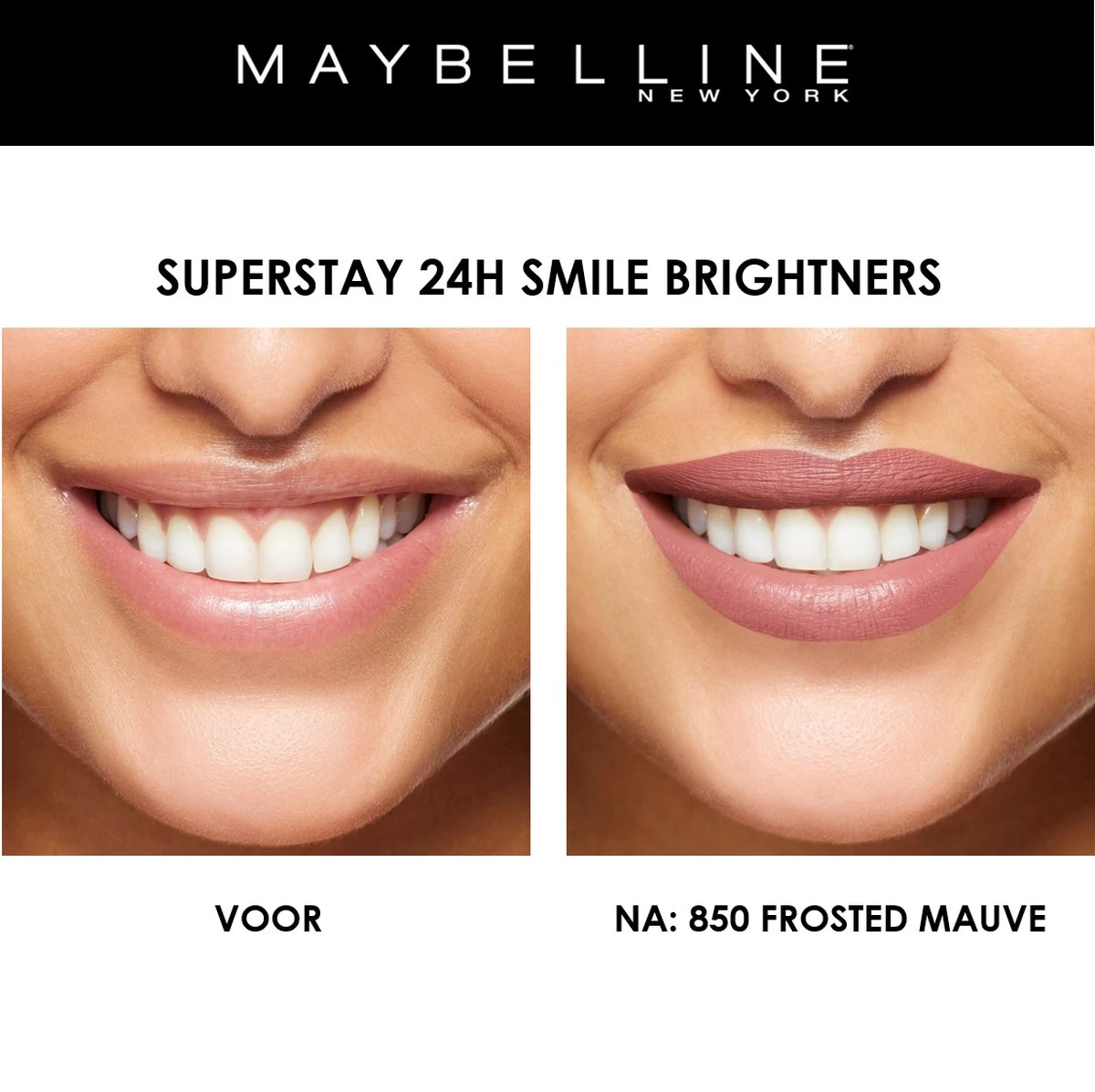 Maybelline SuperStay 24H Smile Brighters Lippenstift - 850 Frosted Mauve - Roze - Langhoudend 9 Maybelline SuperStay 24H Smile Brighters Lippenstift - 850 Frosted Mauve - Roze - Langhoudend – Image 7