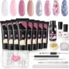 Merkloos Nagels Set - 8 Kleuren - Nagels Starter Set - Met Toplaag, Basislaag, Slipoplossing, Nagelverlengingsgel, Gel Builder - Voor DIY Voor Beginners - Beste Cadeau -Maquillage Cosmetics 1200x1197 75