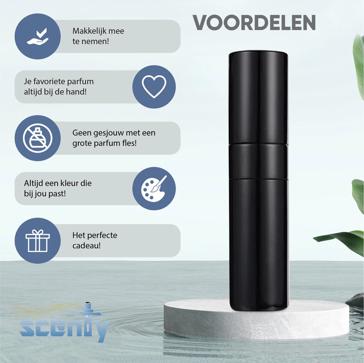 Scenty - Parfum Verstuiver Navulbaar - Mini Parfum Flesje - Reisflesje - Zwart 4 Scenty - Parfum Verstuiver Navulbaar - Mini Parfum Flesje - Reisflesje - Zwart – Image 2