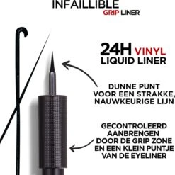 L'Oréal Paris Infailible Gip 24h Vinyl Liquid Liner Zwart - 3ml -Maquillage Cosmetics 1200x1198 68