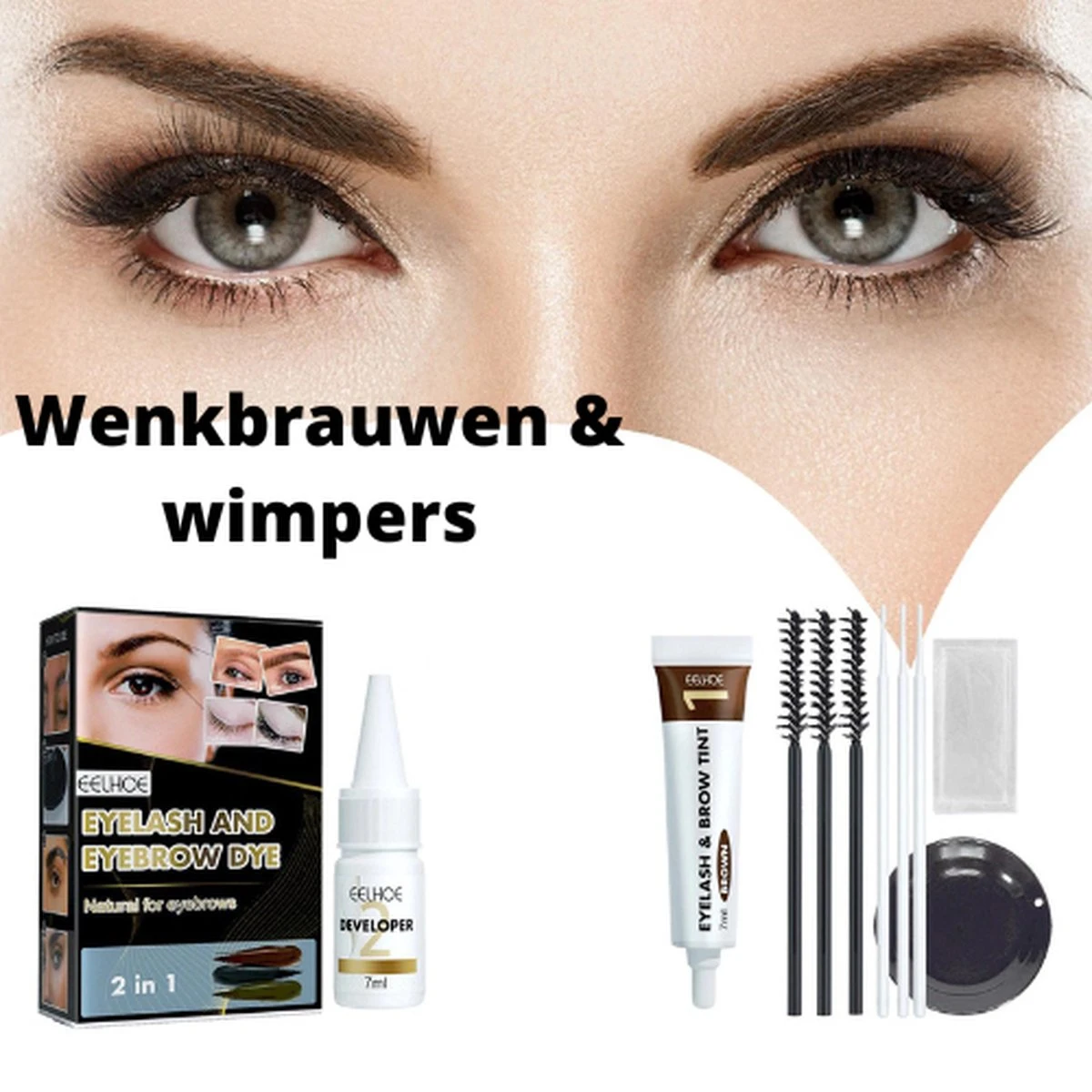 2 In 1 - Henna Wenkbrauwverf En Wimperverf - Bruin - Henna Brows - DIY Henna Brows Kit - Starterspakket 6 2 In 1 - Henna Wenkbrauwverf En Wimperverf - Bruin - Henna Brows - DIY Henna Brows Kit - Starterspakket – Image 4