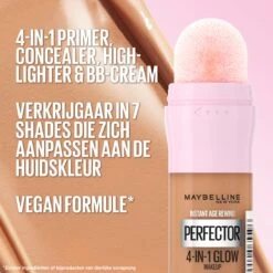 Maybelline New York - Instant Anti-Age Perfector 4-in-1 Glow - Deep - Primer, Concealer, Highlighter En BB-Cream In één - 20 Ml -Maquillage Cosmetics 1200x1200 136