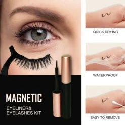 24 Magnetische Wimpers Met Eyelinerkit / 12 Paar- Herbruikbare Magnetische Wimpers - Natuurlijk Ogende Wimperspakket, 2 Buizen Magnetische Eyeliner, 3D Magnetische Nepwimperskit Met Wimperpincet - Magnetische Wimpers -Maquillage Cosmetics 1200x1200 1619