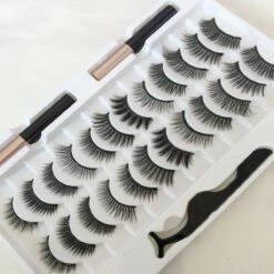 24 Magnetische Wimpers Met Eyelinerkit / 12 Paar- Herbruikbare Magnetische Wimpers - Natuurlijk Ogende Wimperspakket, 2 Buizen Magnetische Eyeliner, 3D Magnetische Nepwimperskit Met Wimperpincet - Magnetische Wimpers -Maquillage Cosmetics 1200x1200 1621
