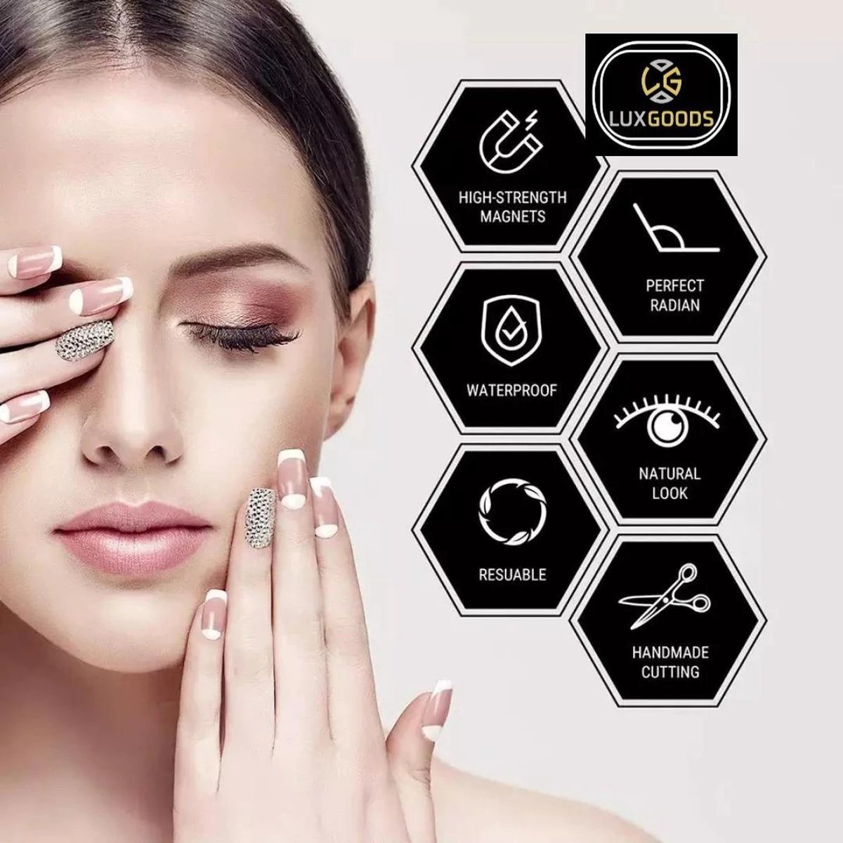 Luxgoods Magnetische Wimpers - Wimperset 3 Paar+ 1 Flesjes Eyeliner+ 1 Pencet - Herbruikbaar-magneet Wimpers -lashes-magnetic Lashes 8 Luxgoods Magnetische Wimpers - Wimperset 3 Paar+ 1 Flesjes Eyeliner+ 1 Pencet - Herbruikbaar-magneet Wimpers -lashes-magnetic Lashes – Image 6