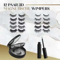 Naera Magnetische Wimpers Set - Inclusief Wimperzetter, Wimperhouder, Wimperschaar En 3 Flesjes Waterproof Eyeliner - 30 Keer Herbruikbaar - 12 Paar -Maquillage Cosmetics 1200x1200 1695