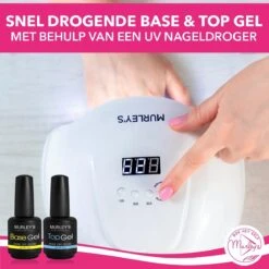 MURLEY’s Base & Top Coat Gellak Set- Acryl Basecoat & Topcoat - 2x 15ml - Gel Nagellak - Gelnagellak - UV / LED Lamp Gelnagels -Maquillage Cosmetics 1200x1200 2049