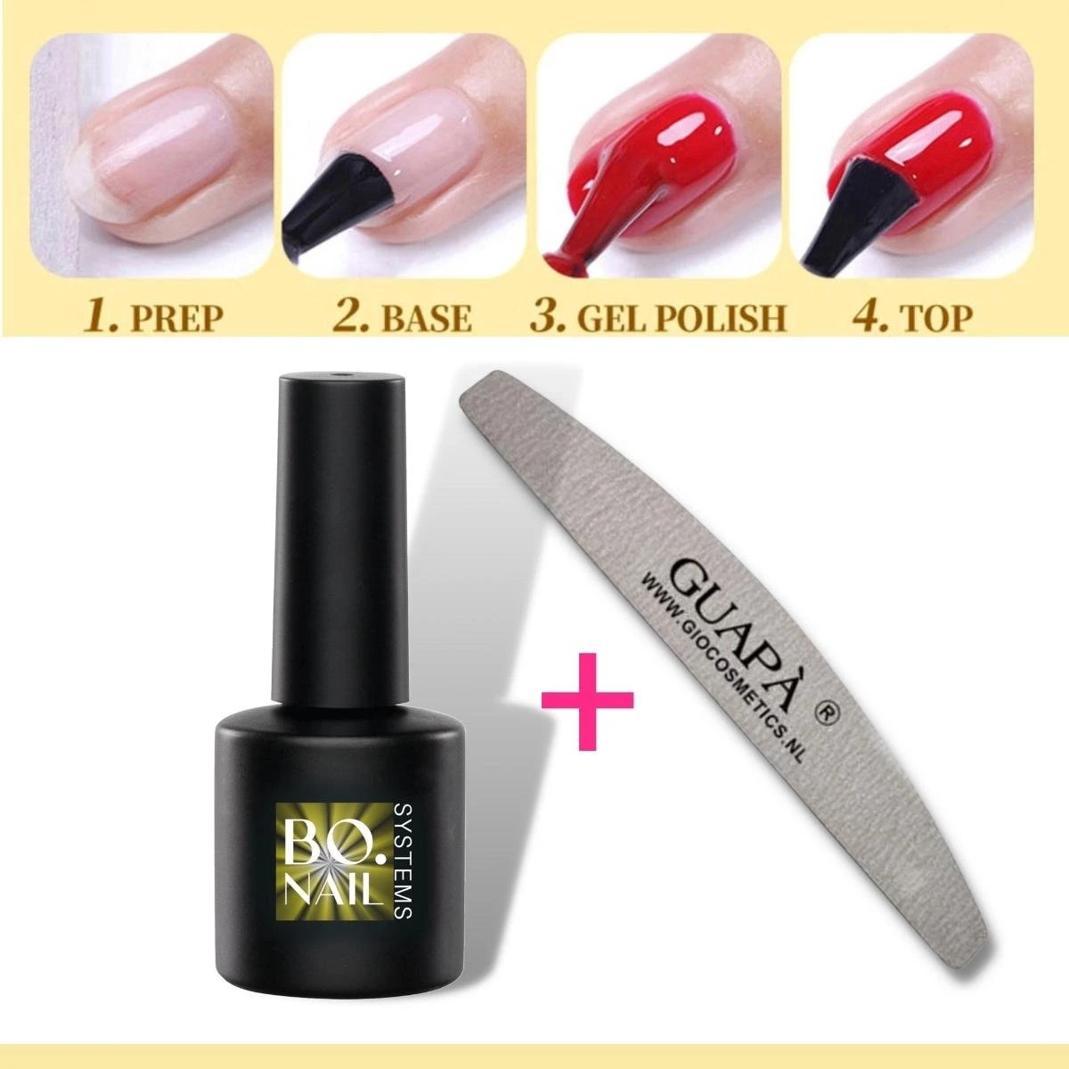 GUAPÀ® Top Coat 7ML - UV Blocker - Gellak - Polygel - Acryl Nagels - Blijvend Glanzende Nagels - High Shine No Wipe Top Gel - Zonder Gele Of Blauwe Gloed - Met Nagelvijl 4 GUAPÀ® Top Coat 7ML - UV Blocker - Gellak - Polygel - Acryl Nagels - Blijvend Glanzende Nagels - High Shine No Wipe Top Gel - Zonder Gele Of Blauwe Gloed - Met Nagelvijl – Image 2