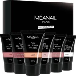 Méanail - Polygel - Gellak - Nagelverlenging - Set Van 6 Kleuren - 6 X 30 Gr