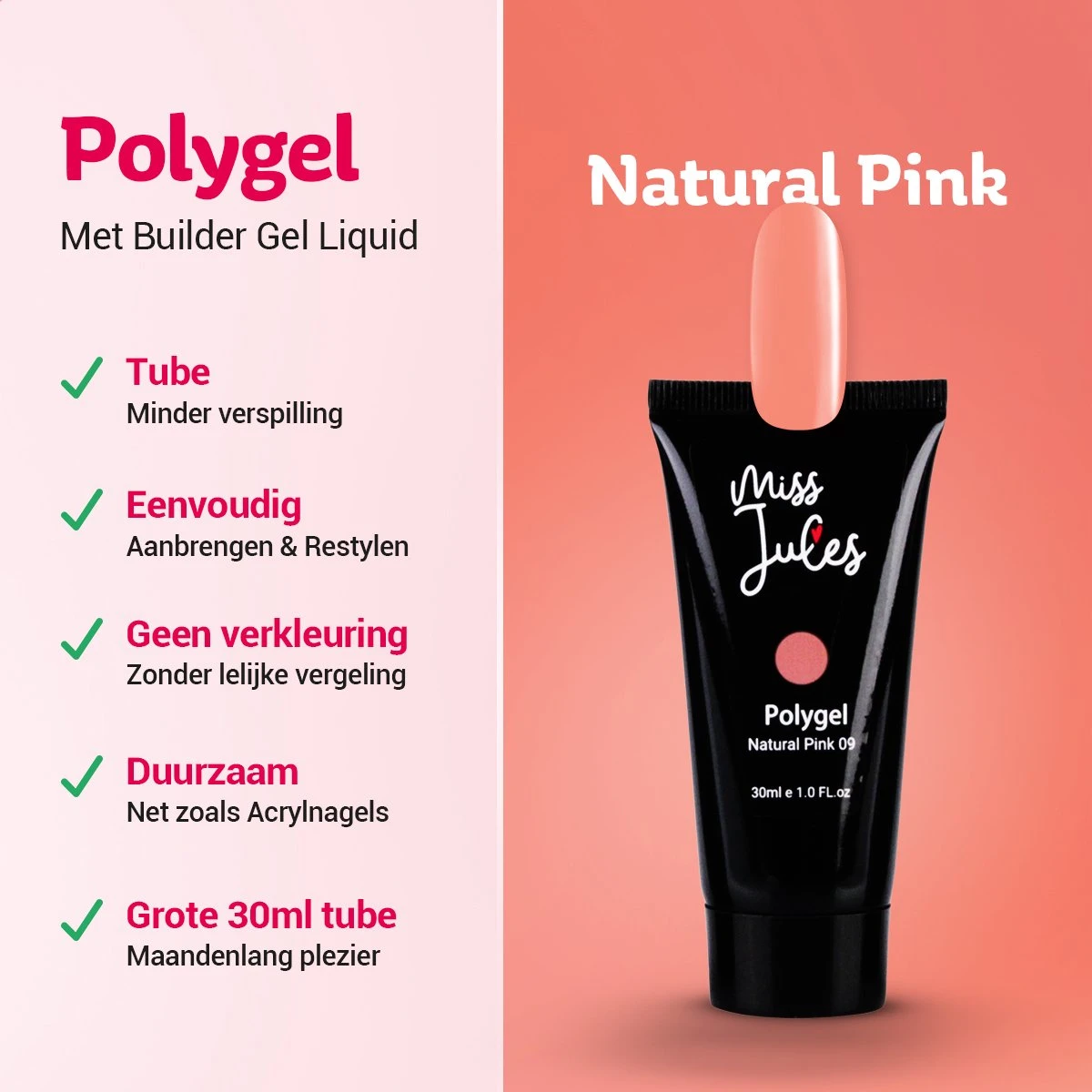 Miss Jules® Polygel Kit - 30 Ml Natural Pink - Polygel Nagels Starterspakket – Polygel Set Incl. Instructievideo (NL) – Polygel Starters Kit 4 Miss Jules® Polygel Kit - 30 Ml Natural Pink - Polygel Nagels Starterspakket – Polygel Set Incl. Instructievideo (NL) – Polygel Starters Kit – Image 2