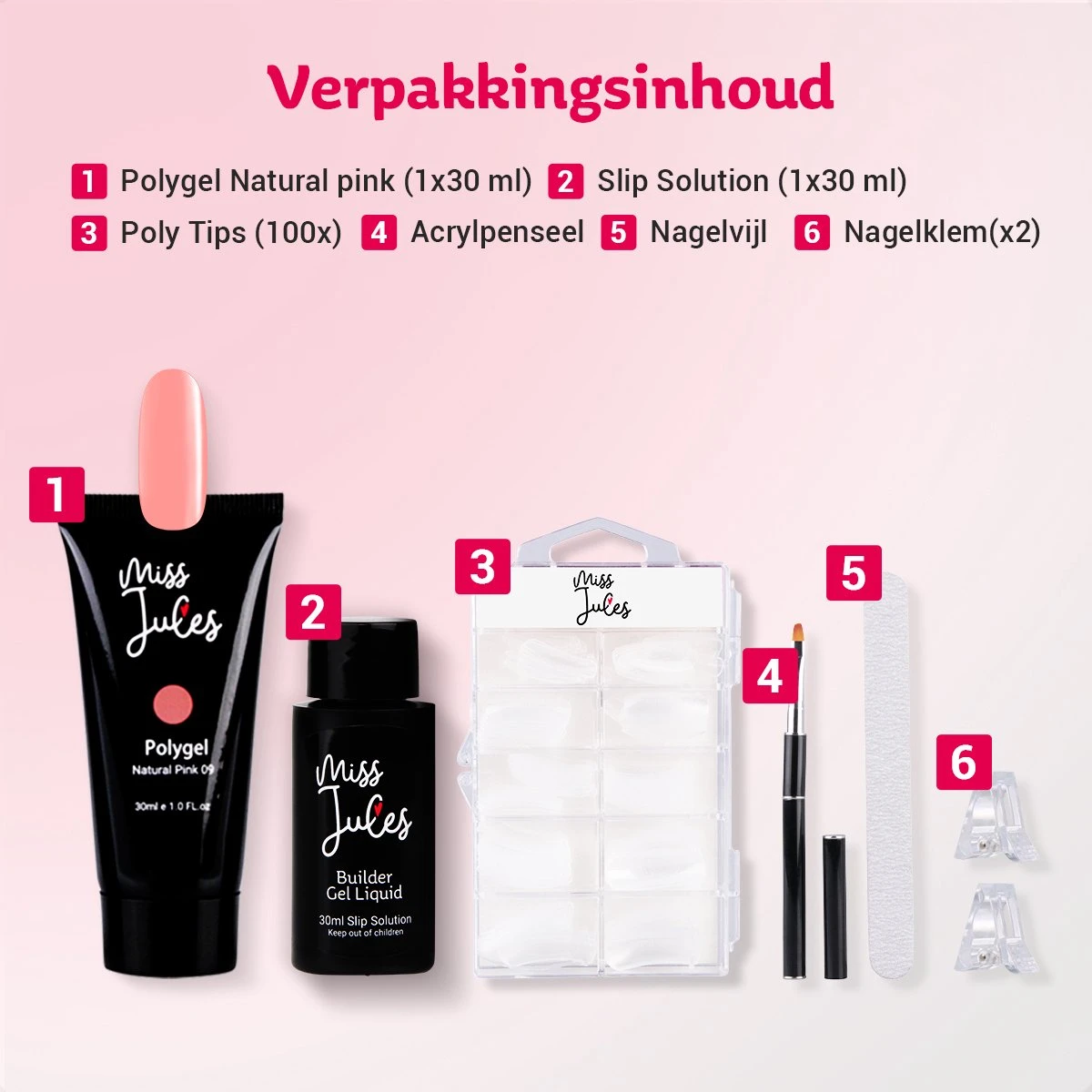 Miss Jules® Polygel Kit - 30 Ml Natural Pink - Polygel Nagels Starterspakket – Polygel Set Incl. Instructievideo (NL) – Polygel Starters Kit 6 Miss Jules® Polygel Kit - 30 Ml Natural Pink - Polygel Nagels Starterspakket – Polygel Set Incl. Instructievideo (NL) – Polygel Starters Kit – Image 4