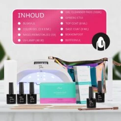 Miss Jules - Complete Gellak Starterspakket - Kleur Nude Roze Glitter - Glanzend & Dekkend Resultaat - Inclusief UV/LED Lamp & Instructievideo (NL) -Maquillage Cosmetics 1200x1200 2555