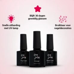 Miss Jules® Base & Top Coat & Primer 24 Ml - Gellak - Goede Aanhechting - Blijvend Glanzende Nagels -Maquillage Cosmetics 1200x1200 2561