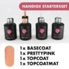 Merkloos #PRETTYPINKSERIE - Influence Gellac - Roze Gellak - Gellak Roze UV - UV Gellak - Gel Nagellak - Basecoat - Topcoat - Topcoatmat - No Wipe - Startersset - Kado Vrouw - Valentijns Cadeau - Kado Voor Haar - 4 X 10 Ml