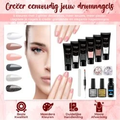 Luneya Polygel Kit - Black Pink Edition - 6 Kleuren - Polygel Nagels Starterspakket - Tasje - Incl. UV LED Lamp -Maquillage Cosmetics 1200x1200 2746