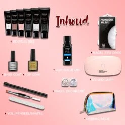 Luneya Polygel Kit - Black Pink Edition - 6 Kleuren - Polygel Nagels Starterspakket - Tasje - Incl. UV LED Lamp -Maquillage Cosmetics 1200x1200 2748