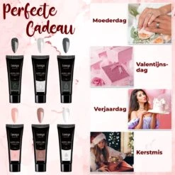 Luneya Polygel Kit - Black Pink Edition - 6 Kleuren - Polygel Nagels Starterspakket - Tasje - Incl. UV LED Lamp -Maquillage Cosmetics 1200x1200 2749