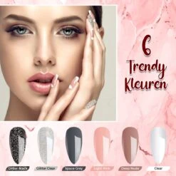 Luneya Polygel Kit - Black Pink Edition - 6 Kleuren - Polygel Nagels Starterspakket - Tasje - Incl. UV LED Lamp -Maquillage Cosmetics 1200x1200 2750
