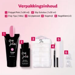 Miss Jules® Polygel Kit - 30 Ml Pink - Polygel Nagels Starterspakket – Polygel Set Incl. Instructievideo (NL) – Polygel Starters Kit -Maquillage Cosmetics 1200x1200 2765
