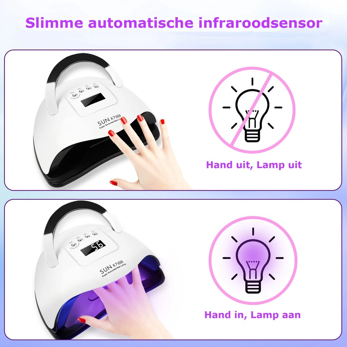 Nageldroger - Nageldrogers - 80 Watt UV LED Lamp Nagels - 45 Leds - Nagellak Droger - UV LED Lamp - Nagellamp - Nail Dryer - Nageldroger Voor Gel Nagellak - Gewone Nagellak - Wit 4 Nageldroger - Nageldrogers - 80 Watt UV LED Lamp Nagels - 45 Leds - Nagellak Droger - UV LED Lamp - Nagellamp - Nail Dryer - Nageldroger Voor Gel Nagellak - Gewone Nagellak - Wit – Image 2