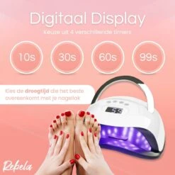 Rebela | Nageldroger | Gelnagels | GEL UV LED Nail Lamp 168w | UV Lamp Gelnagels | Led Nagellamp | Nageldroger | Wit -Maquillage Cosmetics 1200x1200 2851